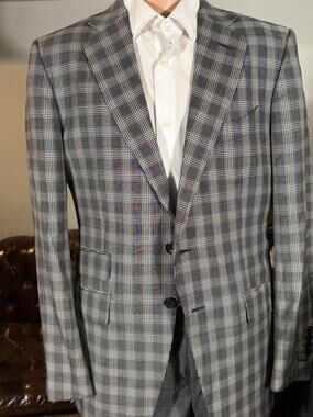 Tom Ford Blazer Prince of Wales Houndstooth 50 40R Notch Lapel Wool